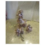 vintage spaghetti poodle w/2 puppies