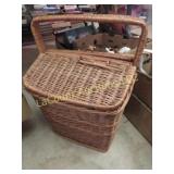 vintage picnic basket w contents used cards