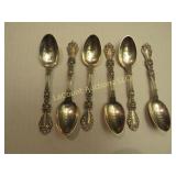 6 sterling silver small spoons 126 grams