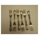 6 sterling silver small forks 206 grams