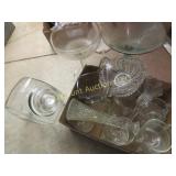 assorted clear vintage glassware bowls vases