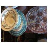 assorted dishes platter bowl monogrammed "B"
