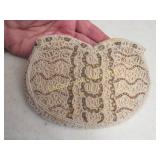 vintage finely beaded clutch handbag purse France