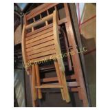 vintage wood folding chair & foot stool cute