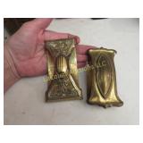 2 vintage mission arts crafts curved blotter brass