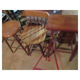3 pc vintage stools chair