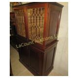 antique glass door top china display cabinet