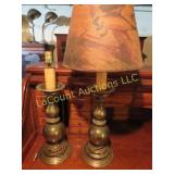 pr vintage brass table lamps 1 goose shade