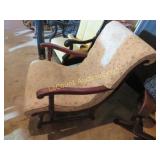 vintage wood chair w upholstered pad