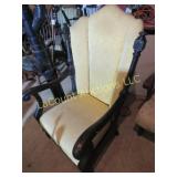 antique upholstered wood arm chair