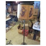 vintage floor lamp bird theme shade