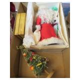 vintage bottle brush decorated tree Santa decor