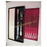 carving set & fondue set both in boxes