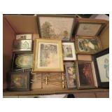 vintage small picture frames some easels