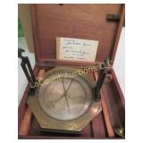 vintage brass forestry compass w box & provenance