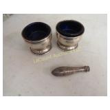 sterling silver cobalt blue salts & handle