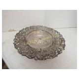 sterling silver glass insert slight pedestal dish