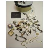 vintage mens cuff links tie clips necklace