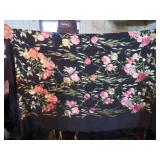victorian floral 12" fringe table cloth card table