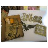 brass decor hook snake trivets shot glass