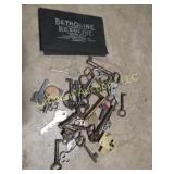 assorted vintage skeleton keys and others