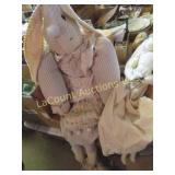 large chenille rabbit Easter decor & angel