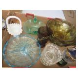uranium glass bird dish other colored glass