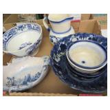 blue dishware