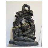vintage cast iron wolf or dog door stop 1949