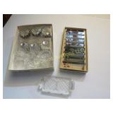 mini tart pans glass salts mirrored name place