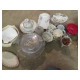 assorted china cake plate misc dishes