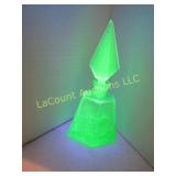 green depression uranium glass perfume bottle