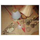 assorted vintage table lamps brass others parts