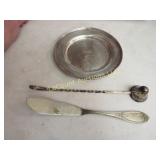 3 pcs sterling silver plate knife snuffer 132 gr