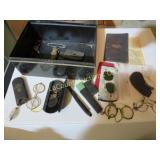 metal box w vintage eyeglasses