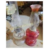 2 vintage oil lamps