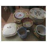 vintage plates pitcher planter casserole