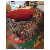 Christmas linens placemats blanket pillow