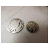 1989 silver quarter & 1917 silver dime