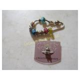 sterling silver charm bracelet w extra cat charm
