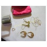 4.3 grams 10K gold jewelry Claddagh earrings heart