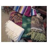 assorted blankets throws vintage