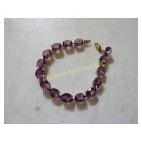 Amethyst lg stone bracelet 10K gold settings