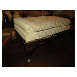 vintage stool upholstered top wood base