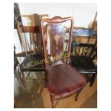 3 wood eclectic vintage chairs
