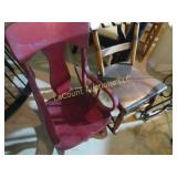 2 eclectic wood chairs
