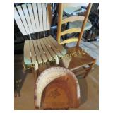 3 eclectic chairs leather childs ladder back