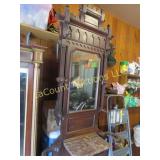 antique entry hall tree stand w mirror  in garage