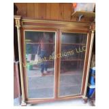 antique display cabinet glass doors in garage