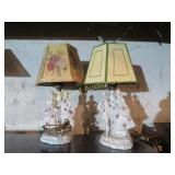 2 victorian style figural table lamps